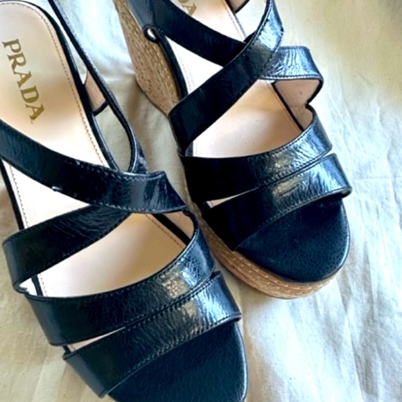 Prada Calzature Donna Cork Wedges Size 35 - Picture 6 of 6